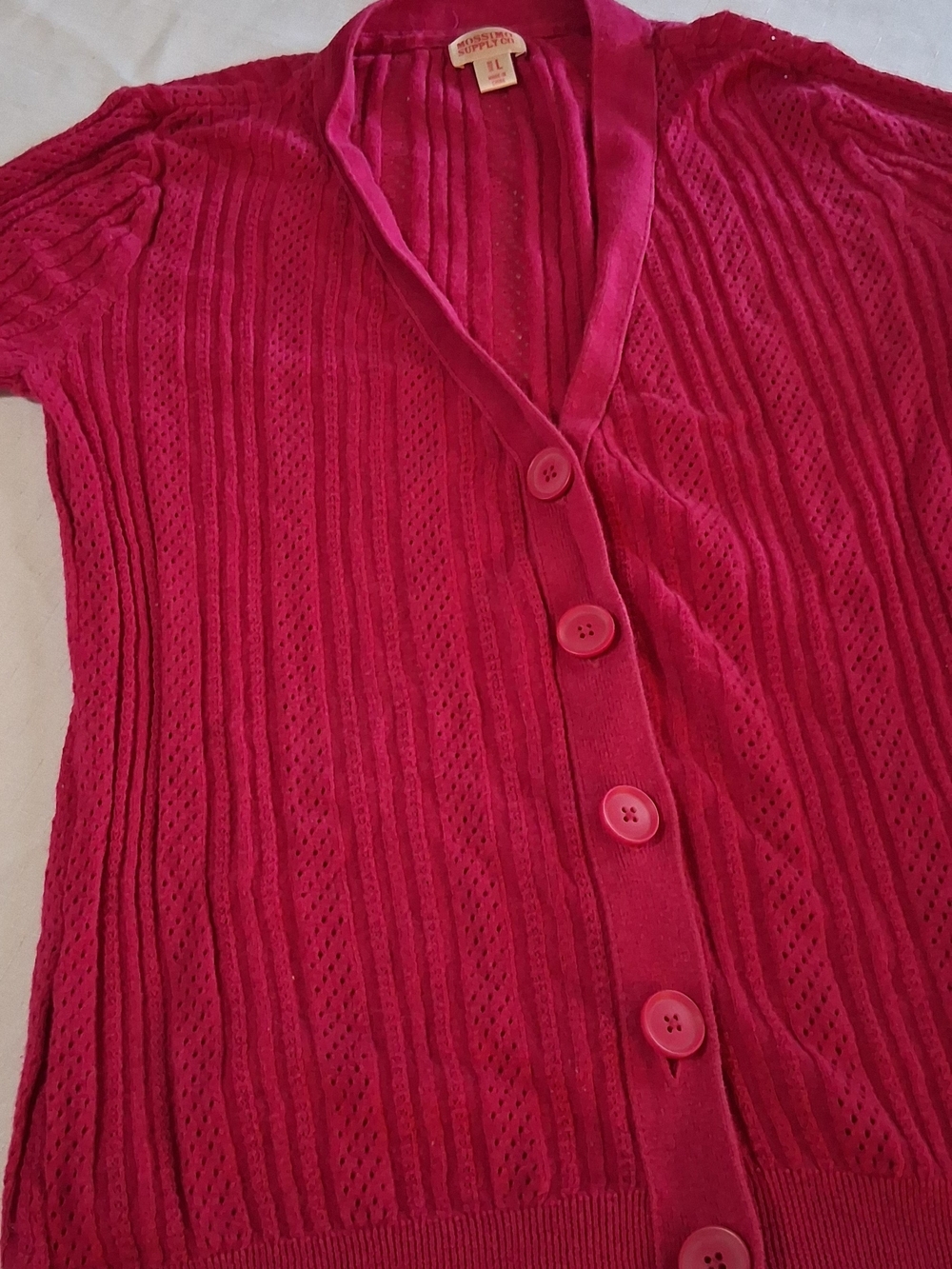 Mossimo Supply Co.  Dark Plum Button Up Knit Cardigan L 260905
